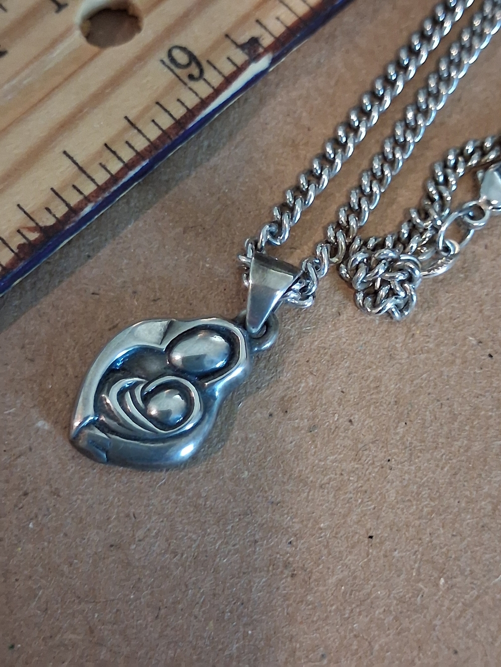 James Avery 925 Silver Mom Baby Necklace Pendant Necklace 24" Chain - Picture 4 of 10